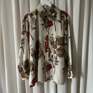 VINTAGE FRUIT OF THE LOOM Golden Harvest Button Down Shirt 17.5